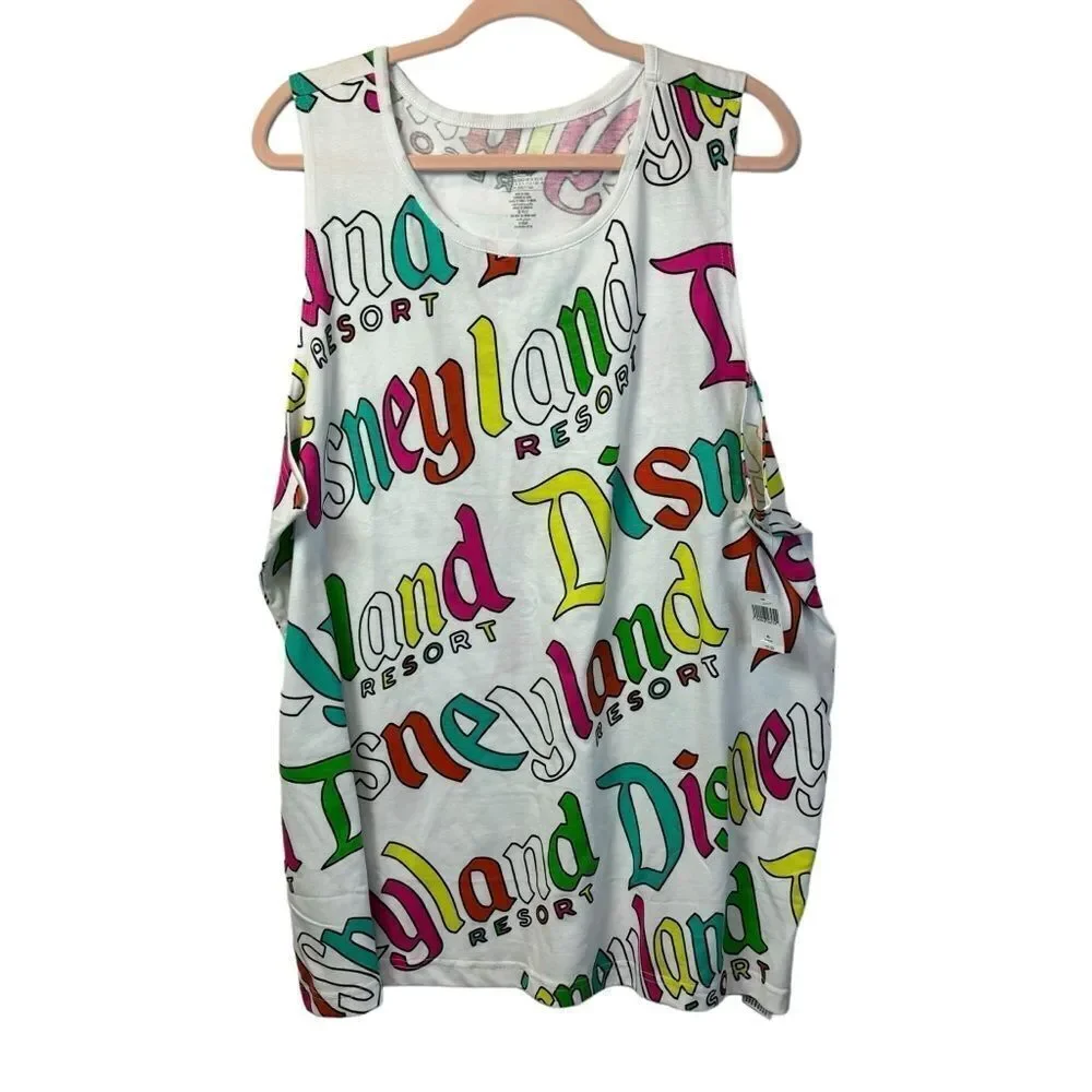 Disneyland Resort Logo Tank Top Multicolor Sleeveless Shirt NWT Size‎ XL